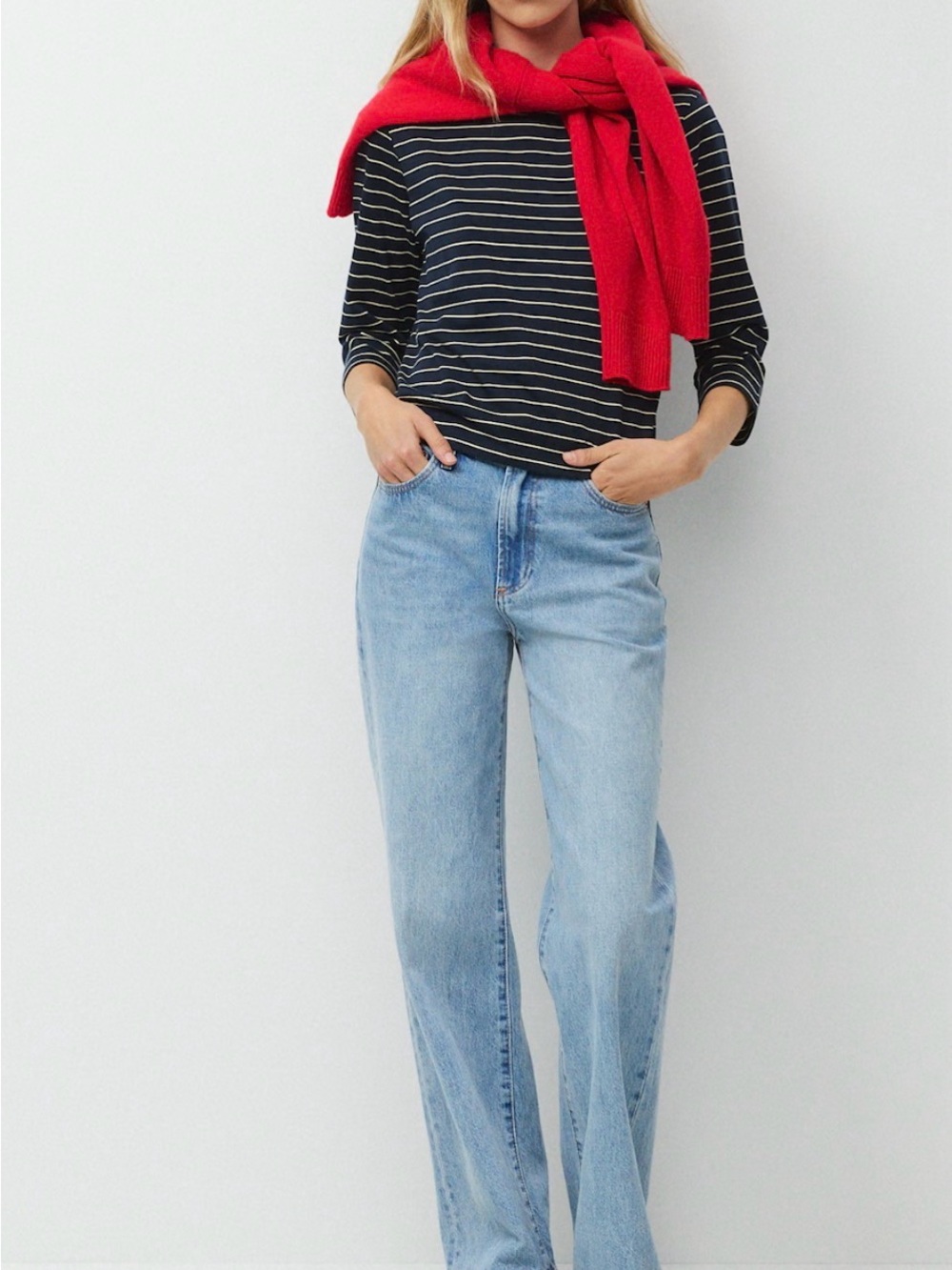 Denim Forum The Farrah Hi-Rise Wide Jean - 7 Yrs Bleu Taboo